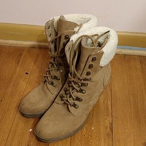 Brown Winter Chunky Heel Boots